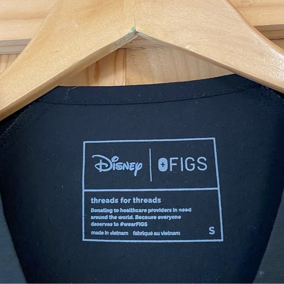 Figs Disney Mickey Mouse Limited Addition Black Scrub Top - Picture 2 of 6